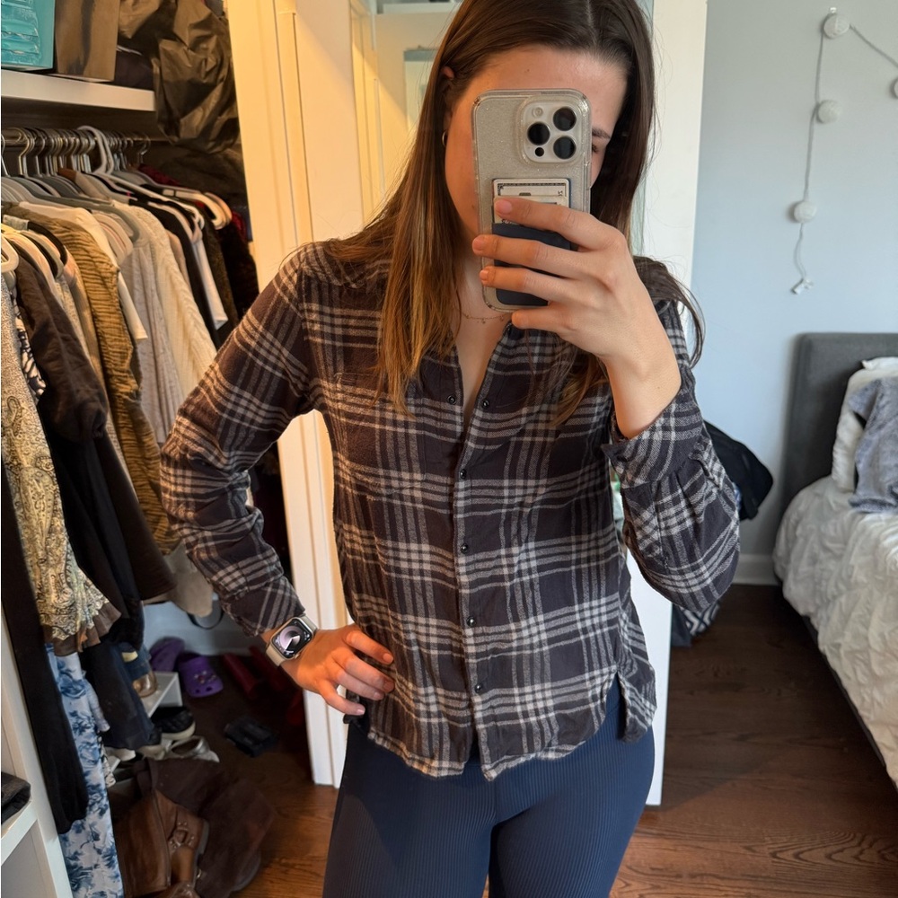 Plaid Button-Up Shirt
